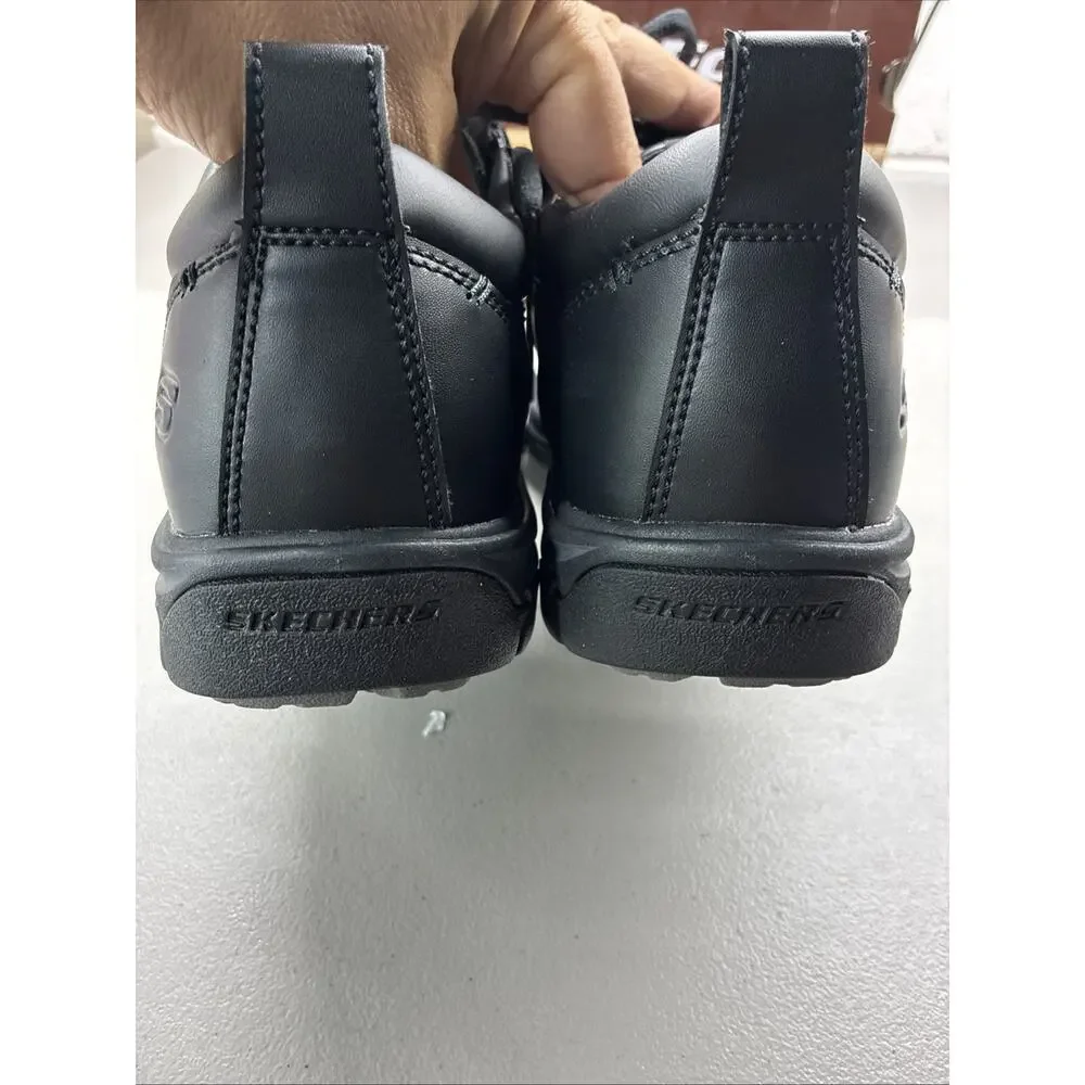 Skechers Relaxed Fit Memory Foam Black Leather Work Shoes Mens 12 SN 64260 - Picture 6 of 10